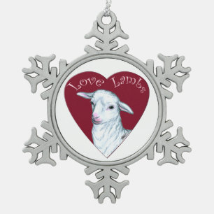 Ornement Flocon De Neige Agneaux d'amour