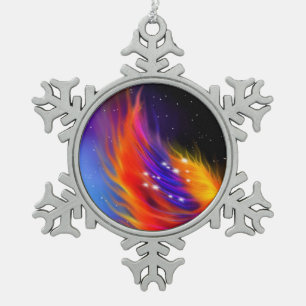 Ornement Flocon De Neige Ailes de Phoenix de l'espace