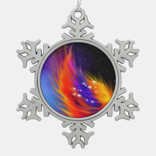 Ornement Flocon De Neige Ailes de Phoenix de l'espace (Devant)