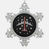 Ornement Flocon De Neige Airplane Plaid Christmas Pilot (Devant)