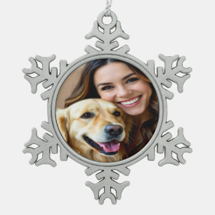 Ornement Flocon De Neige Ajouter une photo de Retriever doré Personnaliser