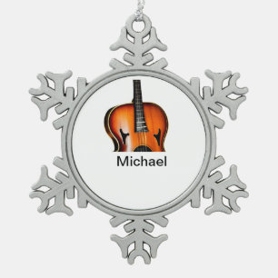Ornement Flocon De Neige Ajoutez votre nom texte brun amateur de violon mus
