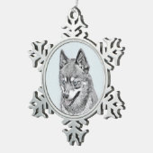 Ornement Flocon De Neige Alaskan Klee Kai Peinture - Cute Original Chien Ar (Vue impression)