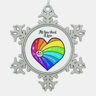 Ornement Flocon De Neige All You Need is Love