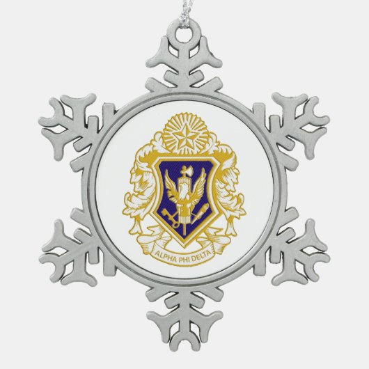 Ornement Flocon De Neige Alpha Phi Delta Snowflake Ornament (Devant)