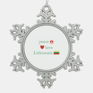 Ornement Flocon De Neige Amour et la Lithuanie de paix