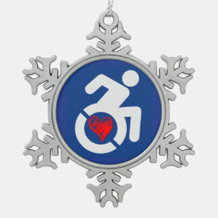 Ornement Flocon De Neige Amour Handicap