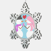 Ornement Flocon De Neige Amour & Snowpeople : Bleu clair (Vue impression)
