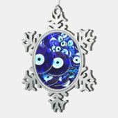Ornement Flocon De Neige Amulettes des yeux bleus (Vue impression)