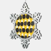Ornement Flocon De Neige Ananas noir (Vue impression)