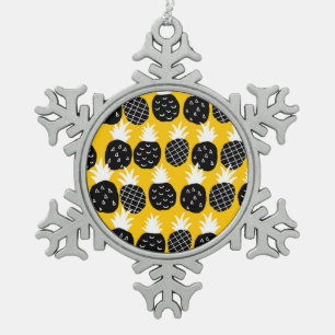 Ornement Flocon De Neige Ananas noir