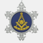 Ornement Flocon De Neige Ancien Maître Freemason Carré et Compass Masonic (Devant)
