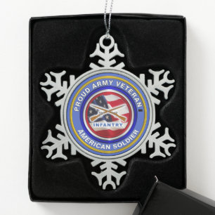 Ornement Flocon De Neige Ancien Noël de l'Armée de terre