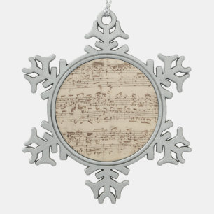 Ornement Flocon De Neige Anciennes Notes de Musique - Partition de Bach