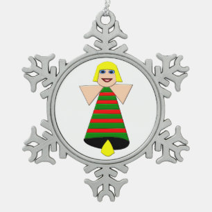 Ornement Flocon De Neige Ange de Noël Bell Ornement