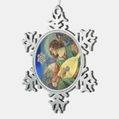 ORNEMENT FLOCON DE NEIGE ANGE DE NOËL FABRIQUANT DE LA MUSIQUE AVEC DIAMOND (Vue impression)