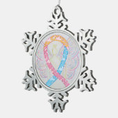 Ornement Flocon De Neige Ange du ruban de sensibilisation CDH (Vue impression)