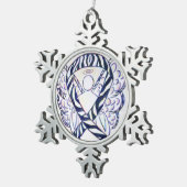 Ornement Flocon De Neige Ange du ruban de sensibilisation Zebra (Vue impression)