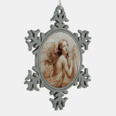 ORNEMENT FLOCON DE NEIGE ANGE JOUER LYRA SUR LES NUAGES (Gauche)