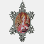 ORNEMENT FLOCON DE NEIGE ANGEL AVEC ROSES (Gauche)