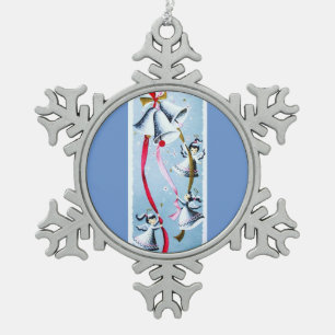 Ornement Flocon De Neige Anges de mod de la belle moitié du siècle vintage