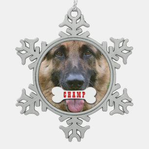 Ornement Flocon De Neige Animal familier de photo de GROUPON avec le nom