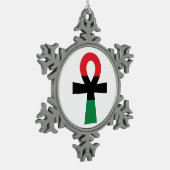 Ornement Flocon De Neige Ankh Rouge, Noir & Vert (Gauche)
