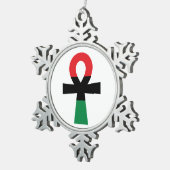 Ornement Flocon De Neige Ankh Rouge, Noir & Vert (Vue impression)
