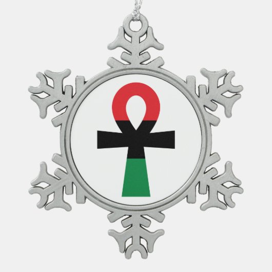Ornement Flocon De Neige Ankh Rouge, Noir & Vert (Devant)