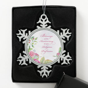 Ornement Flocon De Neige Anniversaire de profession religieuse de religieus