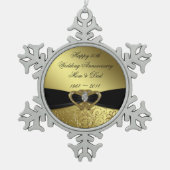 Ornement Flocon De Neige Anniversaire du 50e anniversaire du Mariage (Devant)