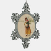 Ornement Flocon De Neige Antique Fille de Noël Enfant d'hiver (Gauche)