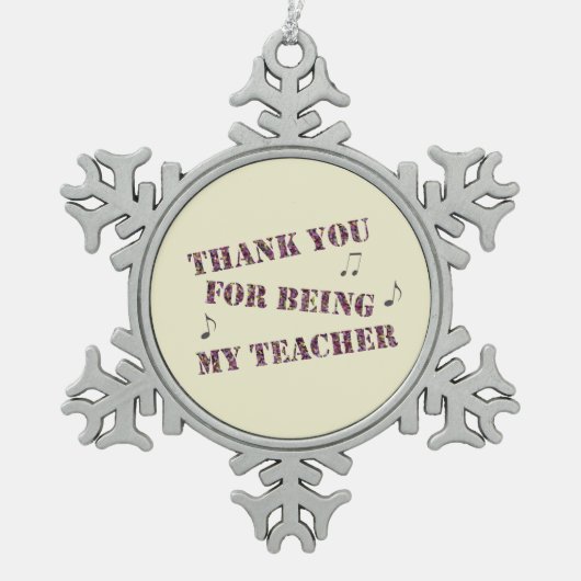 Ornement Flocon De Neige Appréciation de l'enseignant de Merci de vacances (Devant)