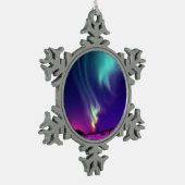 Ornement Flocon De Neige Aqua Northern Lights Alaskan Nights (Gauche)