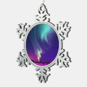 Ornement Flocon De Neige Aqua Northern Lights Alaskan Nights (Vue impression)