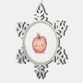 Ornement Flocon De Neige Aquarelle Cute Chibi Apple (Vue impression)