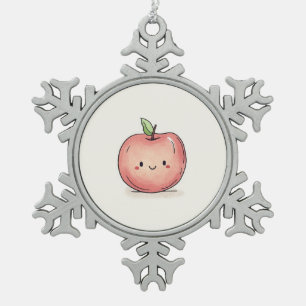 Ornement Flocon De Neige Aquarelle Cute Chibi Apple