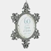 Ornement Flocon De Neige Aquarelle douce Feuilles 60e anniversaire (Gauche)