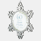 Ornement Flocon De Neige Aquarelle douce Feuilles 60e anniversaire (Vue impression)