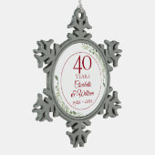 Ornement Flocon De Neige Aquarelle douce Verdure 40e anniversaire (Gauche)