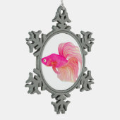 Ornement Flocon De Neige Aquarelle rose Betta Fish (Gauche)