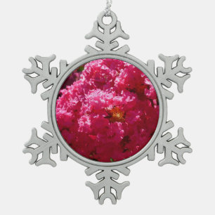 Ornement Flocon De Neige Arbre de Crape Myrtle Fleurs Magenta