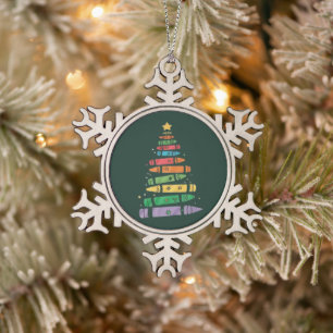 Ornement Flocon De Neige Arbre de crayon d'enseignant de Noël Lumières de X