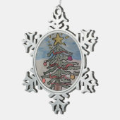 Ornement Flocon De Neige Arbre de Noël (Vue impression)