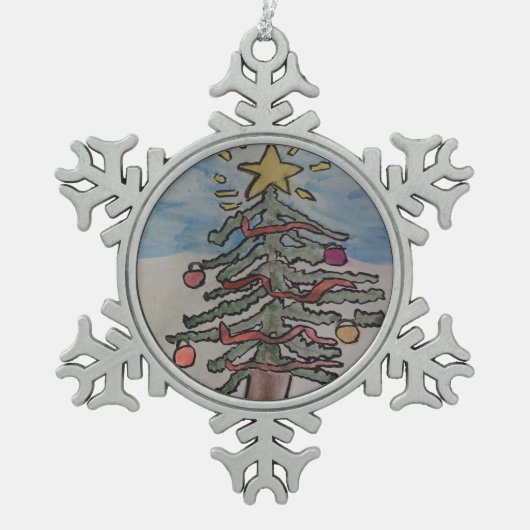Ornement Flocon De Neige Arbre de Noël (Devant)