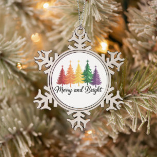 Ornement Flocon De Neige Arbre de Noël arc-en-ciel gay LGBTQ joyeux et lumi