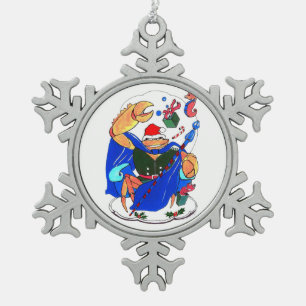 Ornement Flocon De Neige Arbre de Noël Crabe roi et cadeaux conçus