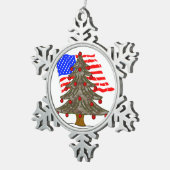 Ornement Flocon De Neige Arbre de Noël du Camouflage du désert avec drapeau (Vue impression)