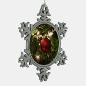 Ornement Flocon De Neige Arbre de Noël I Vacances Plutôt vert et rouge (Gauche)