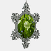 Ornement Flocon De Neige Arbre vert Feuille à bouleau printanier (Gauche)